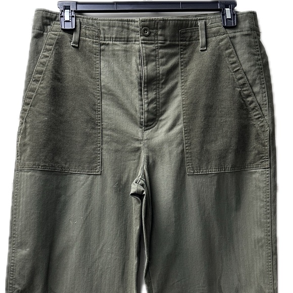 GAP Pants - GAP High Rise Chino Wide Leg Chino Pants Button Fly Velvet Utility Pockets Sz 14